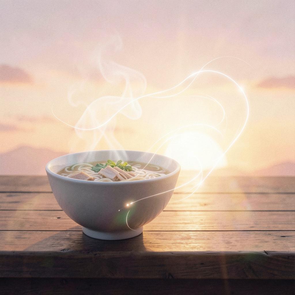 ラーメン・湯気・朝・ウェイブ のイメージ
