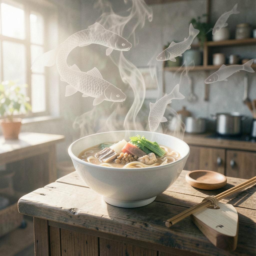 ラーメン・湯気・朝 のイメージ