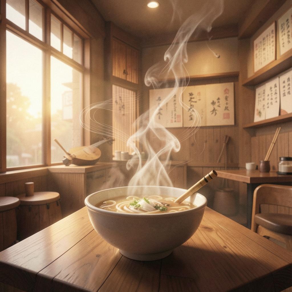 ラーメン・湯気・朝・プリズム のイメージ