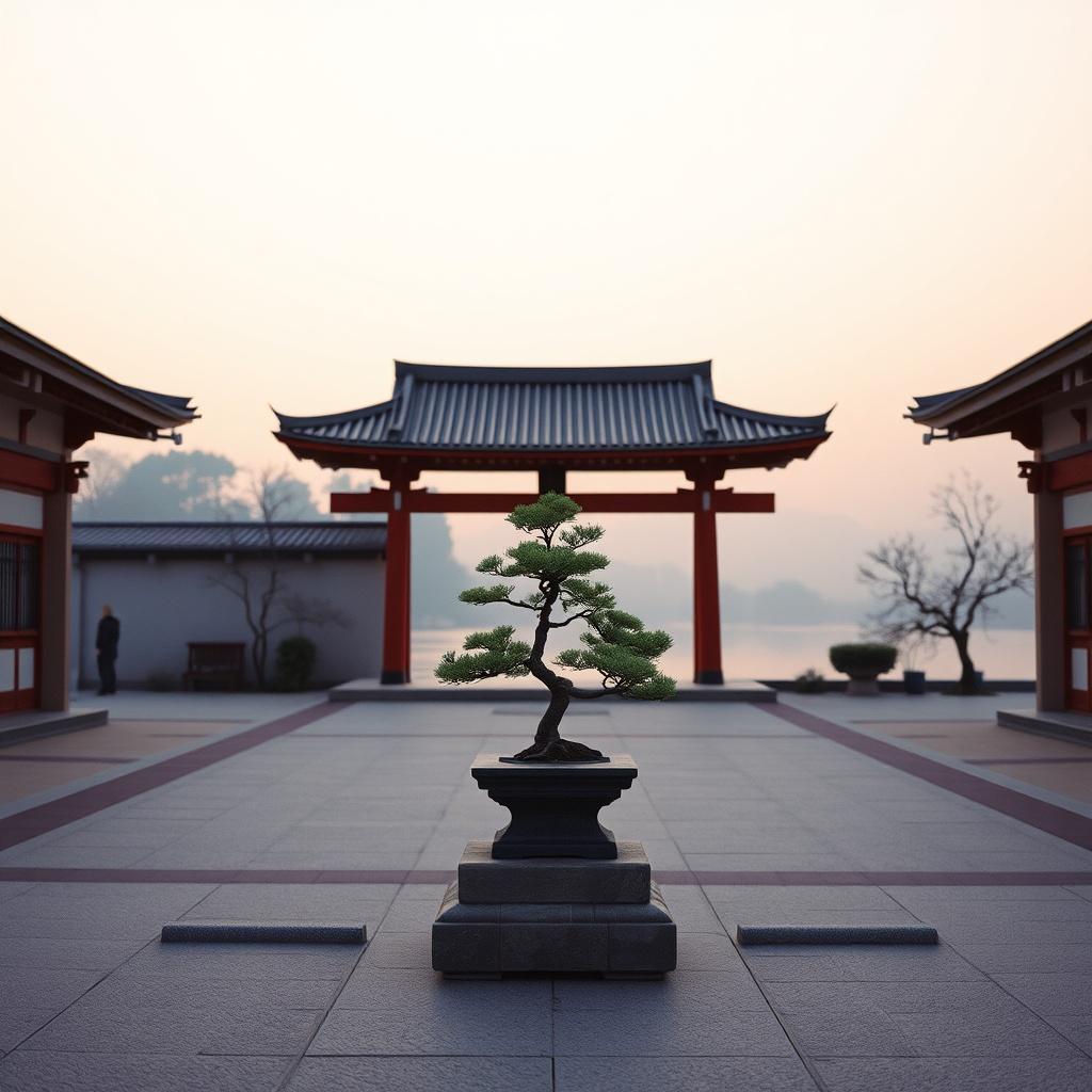 桜・寺院・道 のイメージ