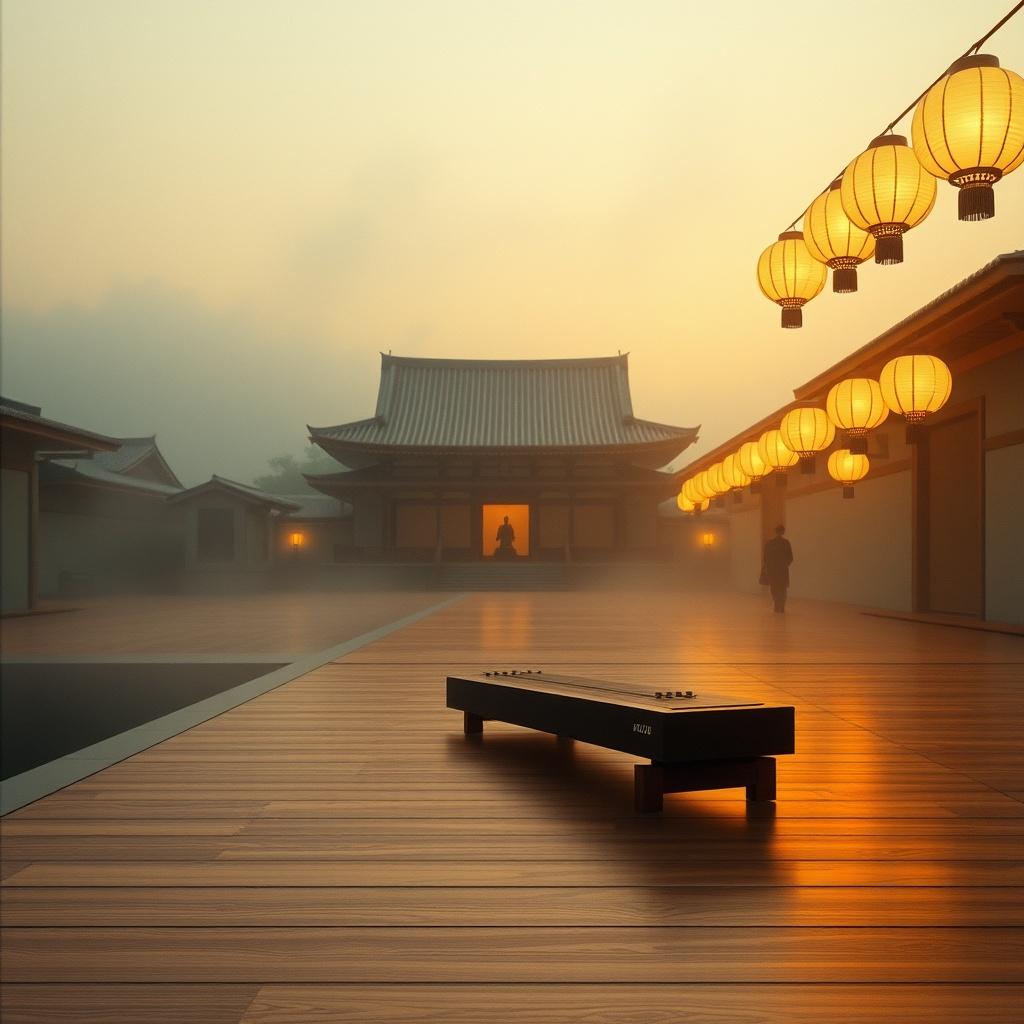桜・寺院・道・フォグ のイメージ