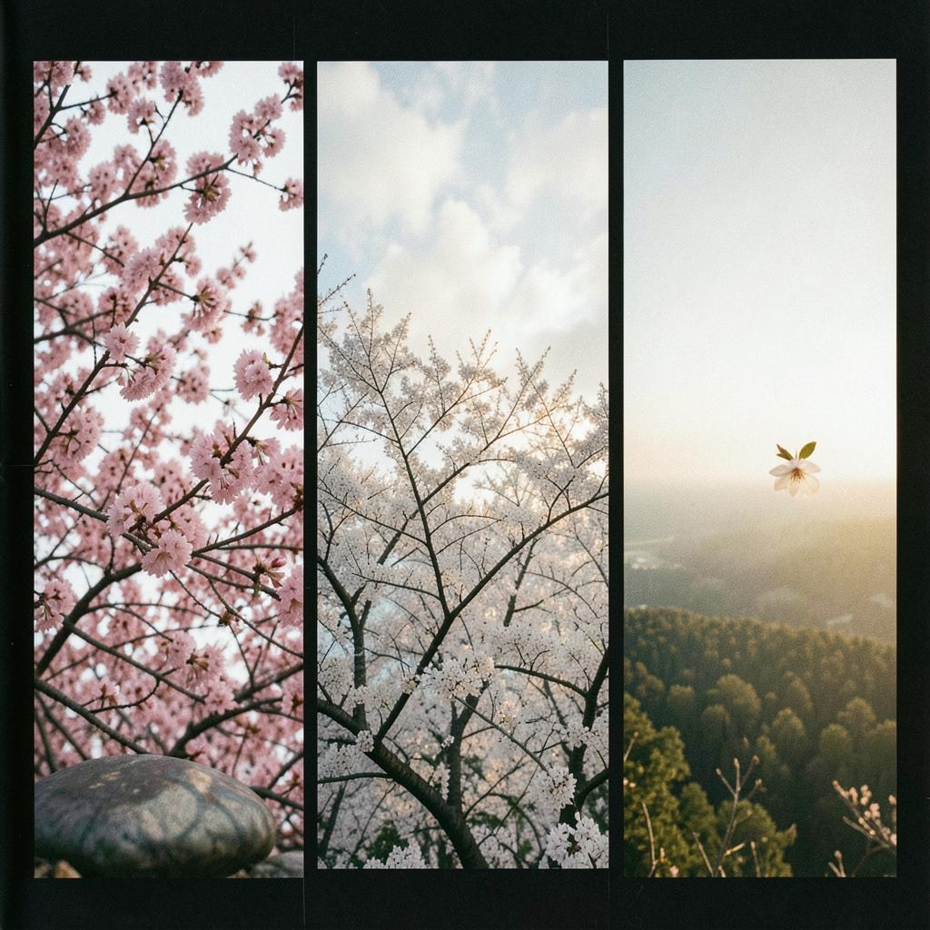 【ドローン・空撮用】桜並木の上空に Ⅱ のイメージ