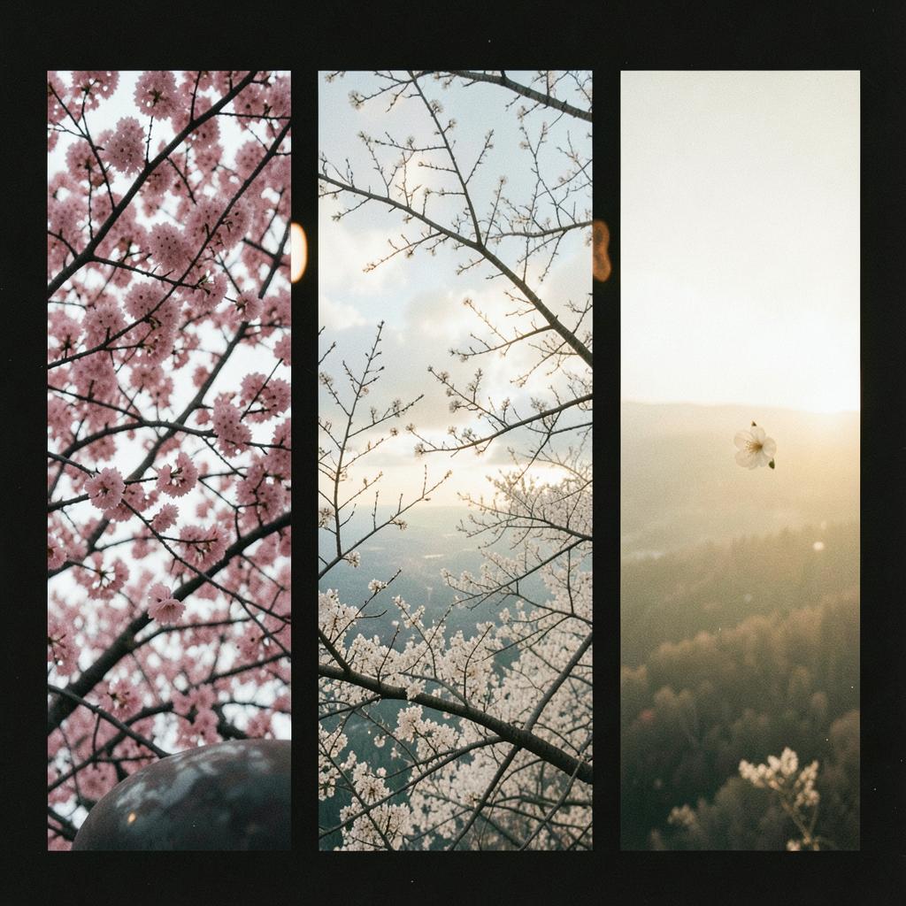 【ドローン・空撮用】桜並木の上空に のイメージ