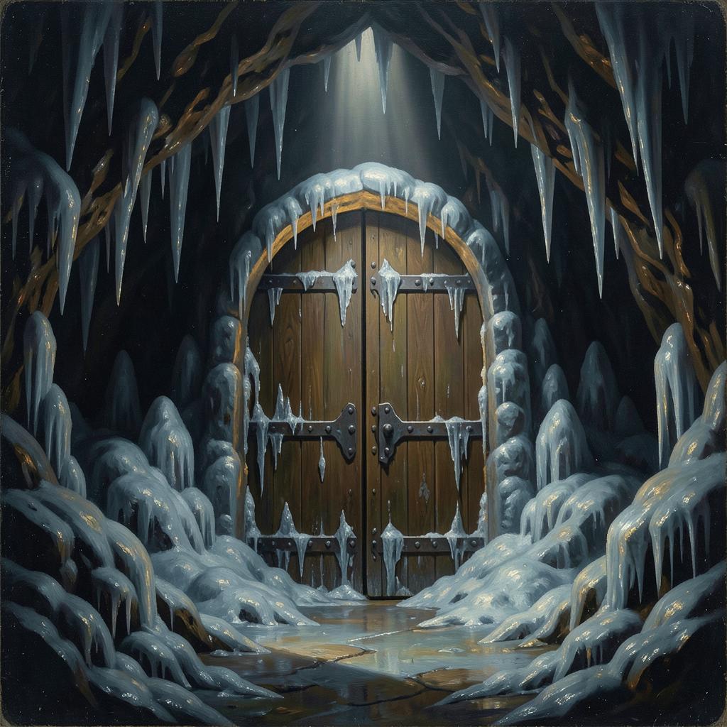 【ゲーム】凍てつく氷窟をボス部屋の扉を前にした時に のイメージ