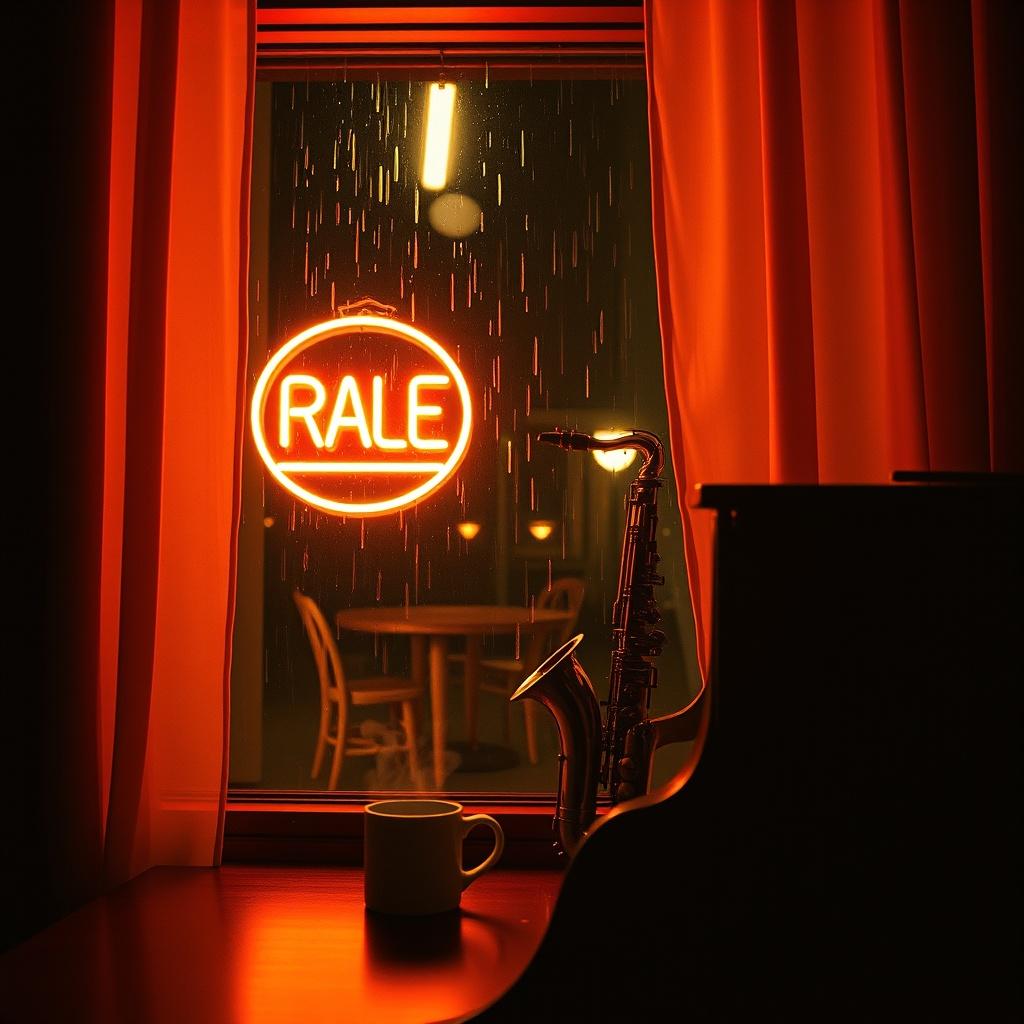 真夜中・カフェ・窓 のイメージ