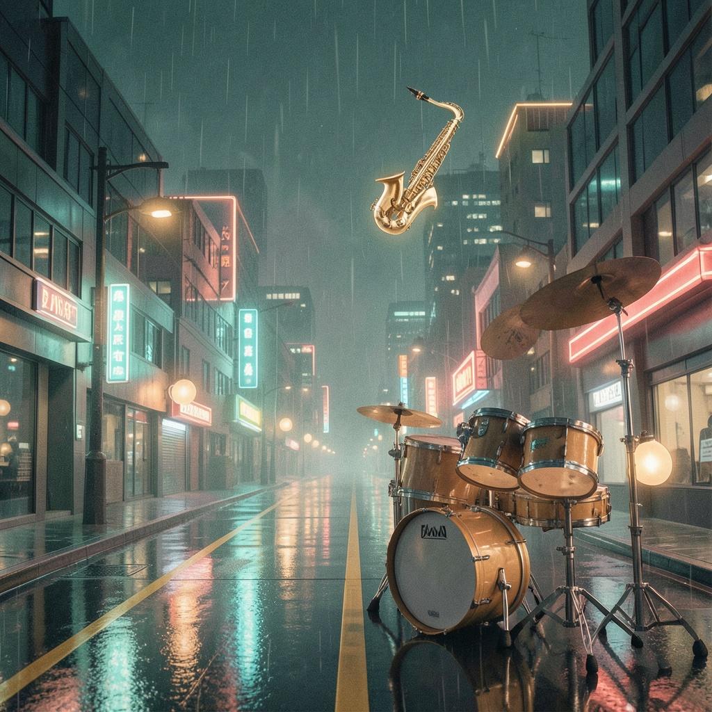真夜中・東京・Drip・ブルー のイメージ