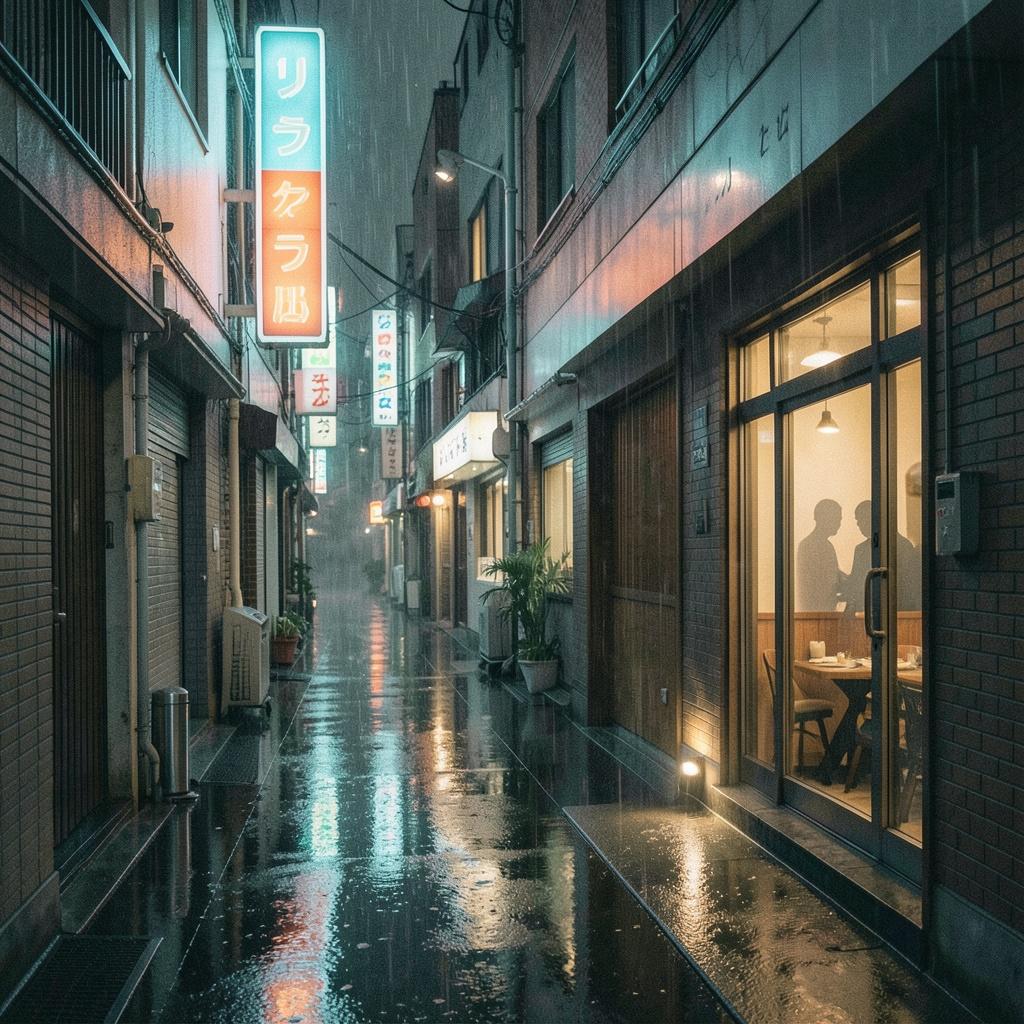 東京・カフェ・夜・ブルー のイメージ