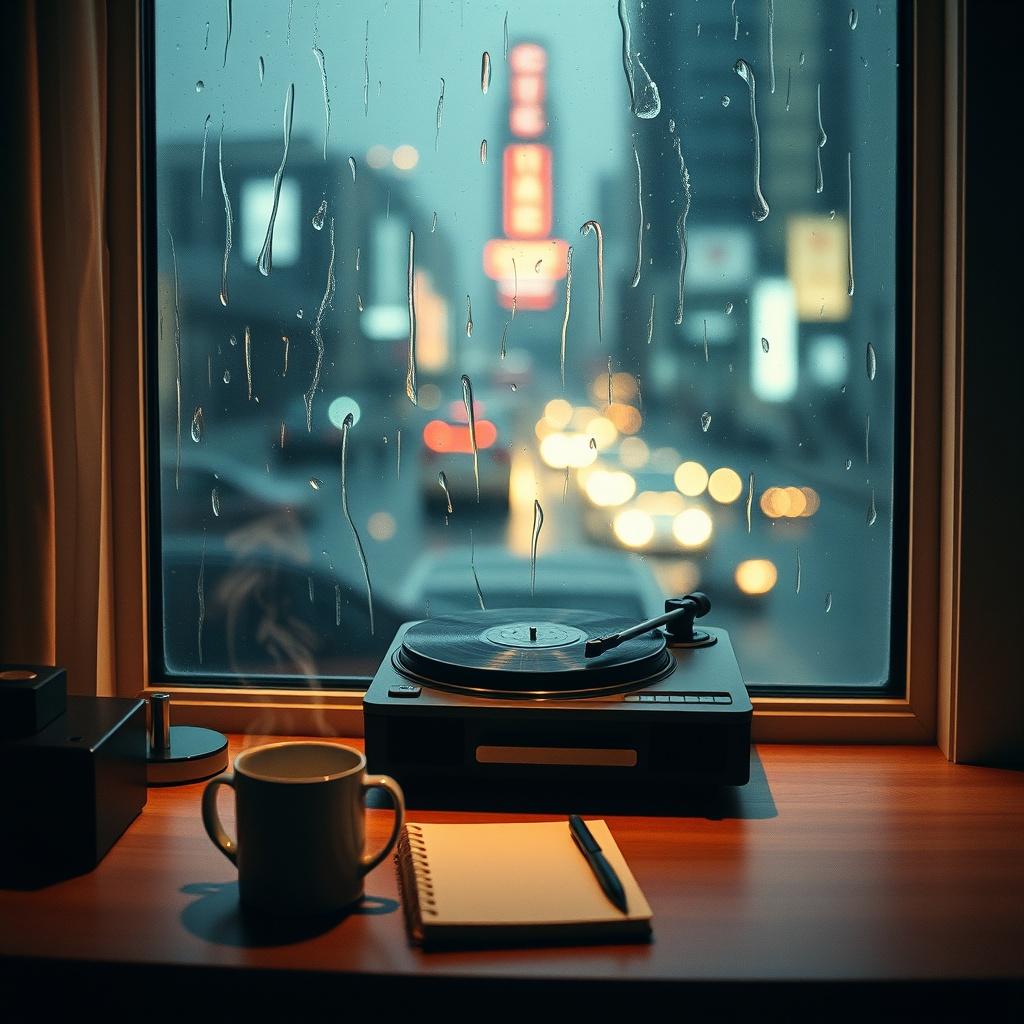 Rainy・Study・窓・デスク のイメージ