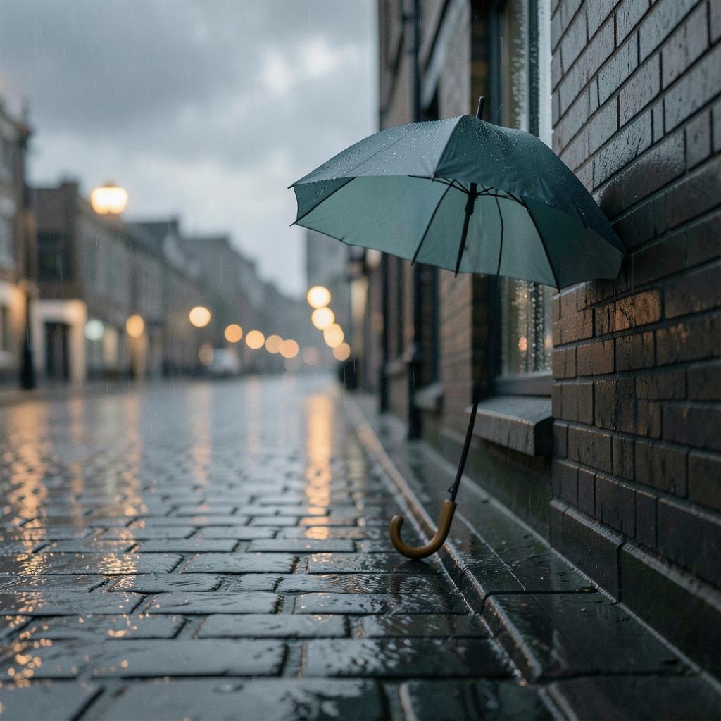 雨の街を歩くシーンに のイメージ