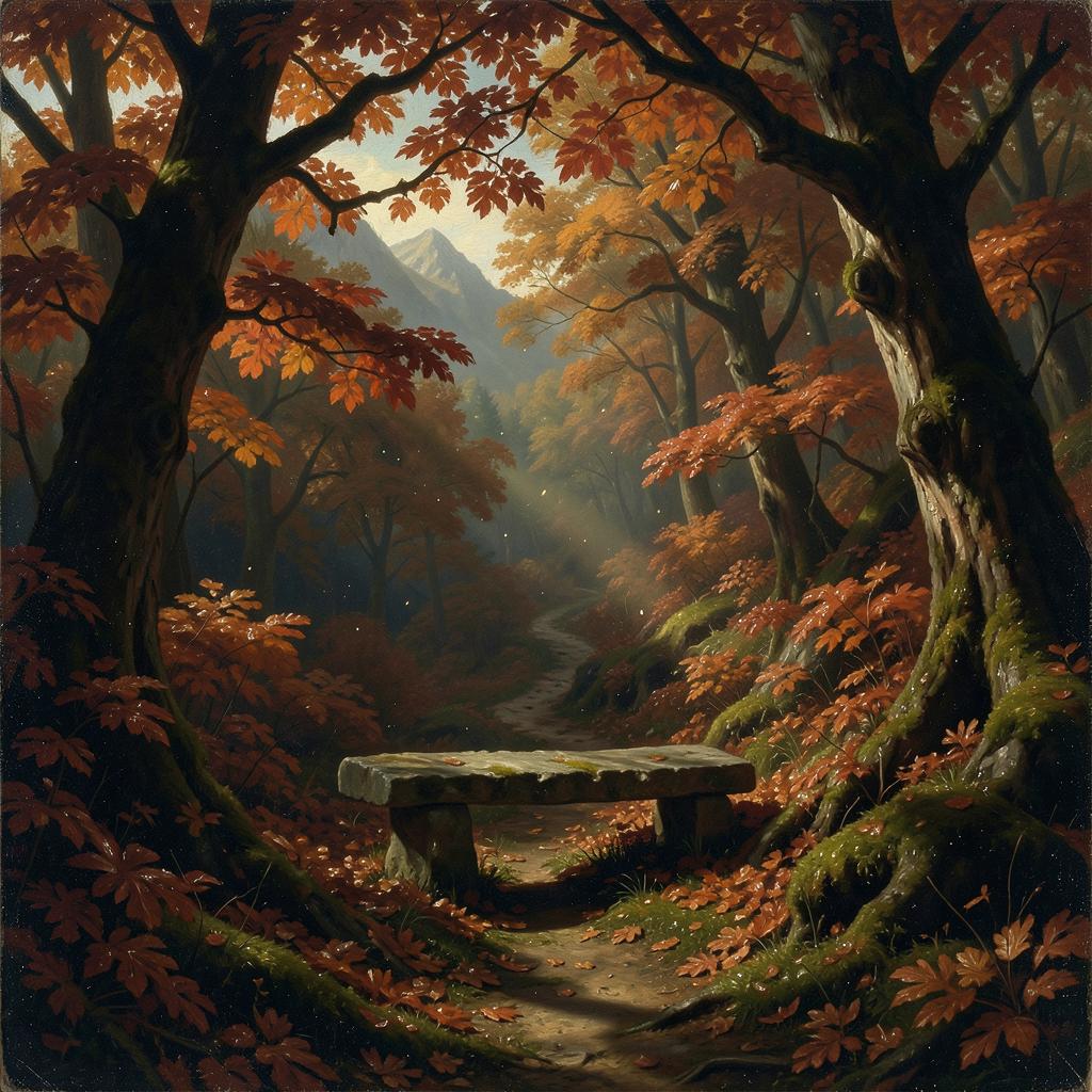 【秋】紅葉が色づく山道に Ⅱ のイメージ