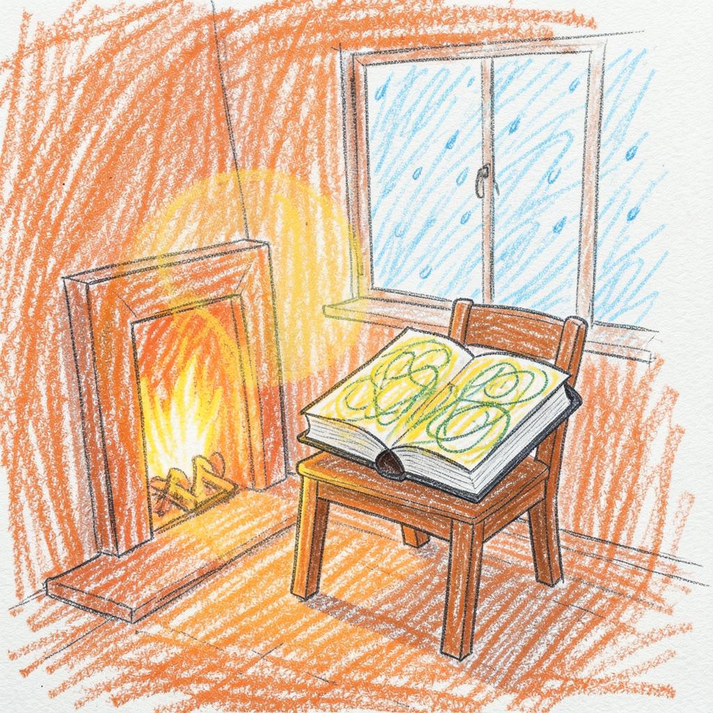 【冬】雪の日の読書 のイメージ