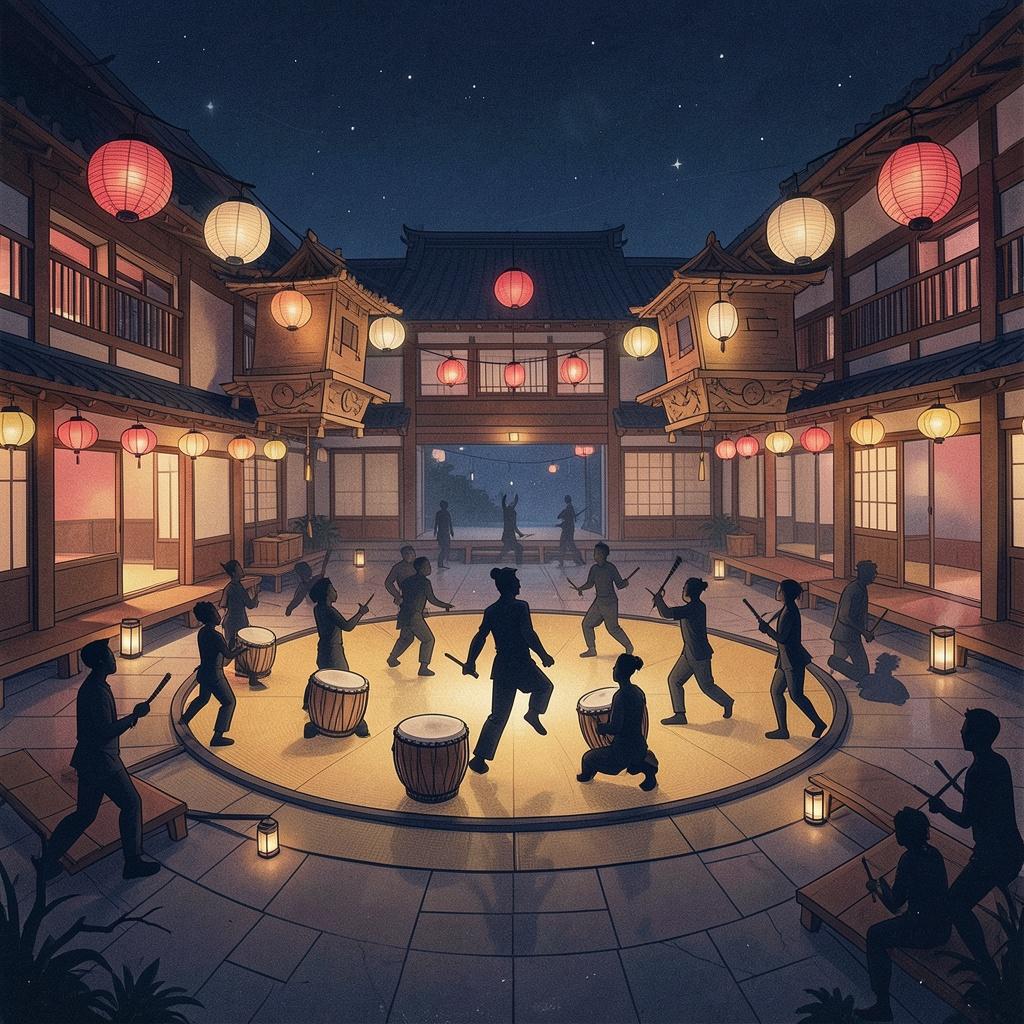 盆踊りの輪の中で のイメージ