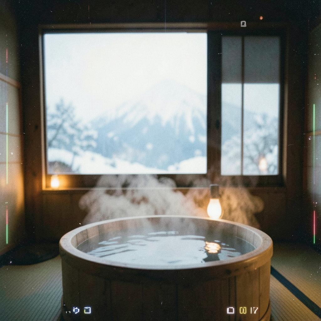 【和風】雪見風呂の静けさに のイメージ